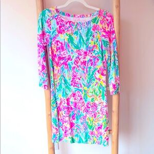 Lilly Pulitzer UPF 50+ Sophie Knit Dress in Fan Sea Pants HTF Print XS
